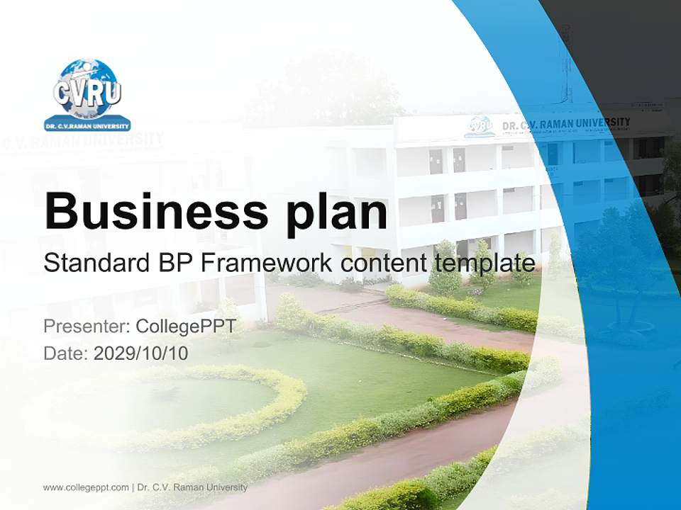Dr. C.V. Raman University Competition/Entrepreneurship Contest PPT Template4:3 ratio PPT effect preview image9