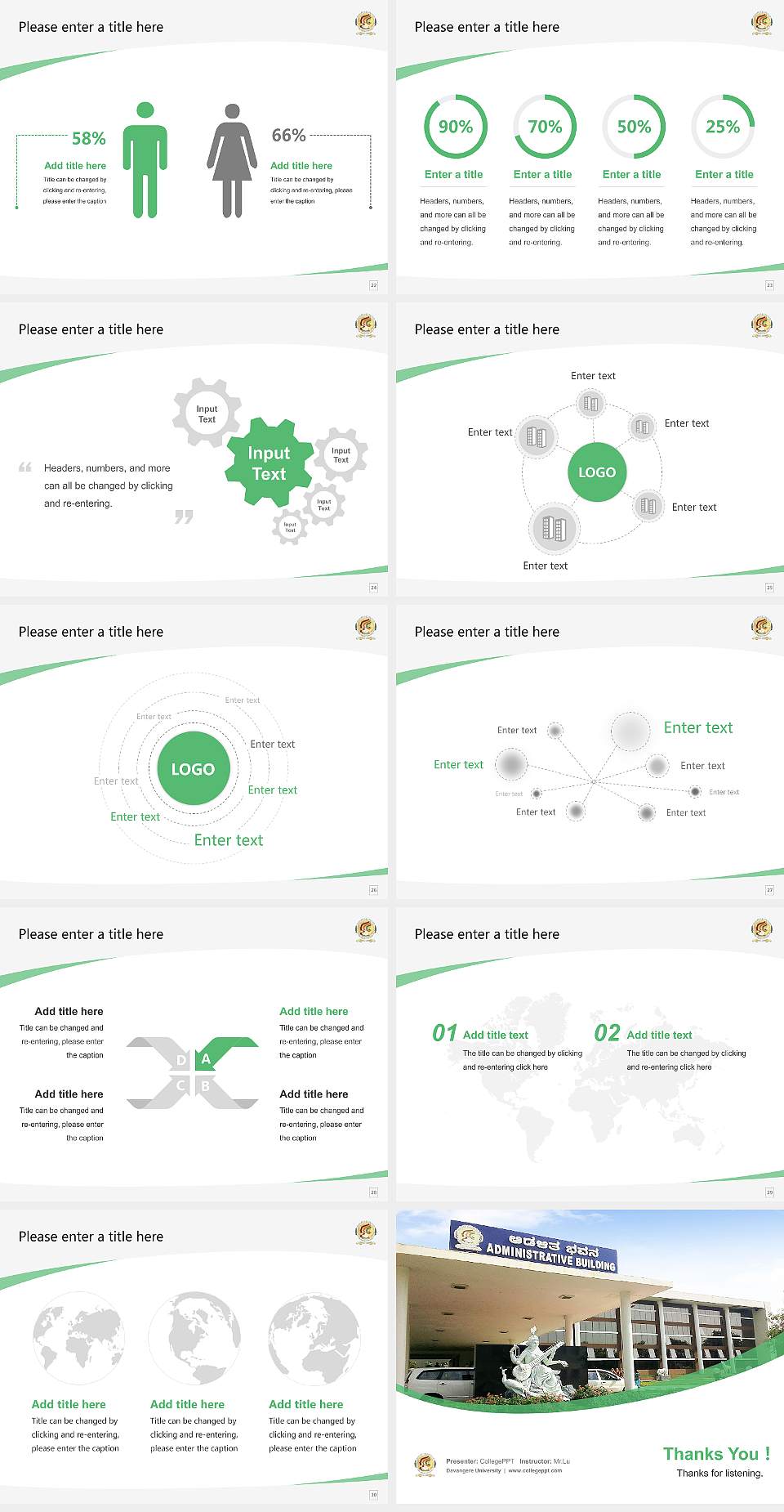 Davangere University Course/Courseware Creation PPT Template4:3 ratio PPT effect preview image4