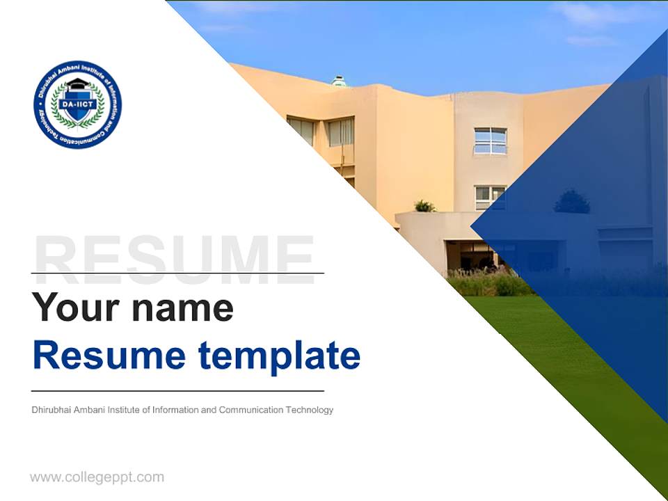 Dhirubhai Ambani Institute of Information and Communication Technology Resume PPT Template4:3 ratio PPT effect preview image5