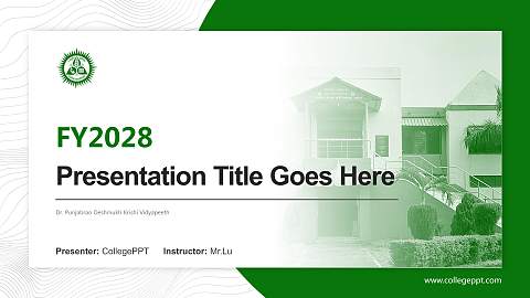 Dr. Punjabrao Deshmukh Krishi Vidyapeeth Academic Presentation/Research Findings Report PPT Template