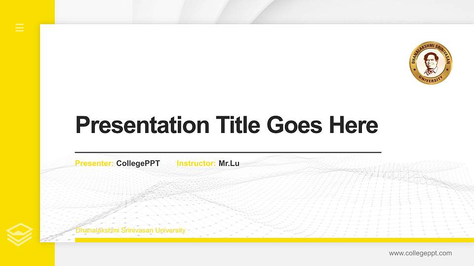 Dhanalakshmi Srinivasan University Thesis Proposal/Graduation Defense PPT Template16:9 ratio PPT effect preview image