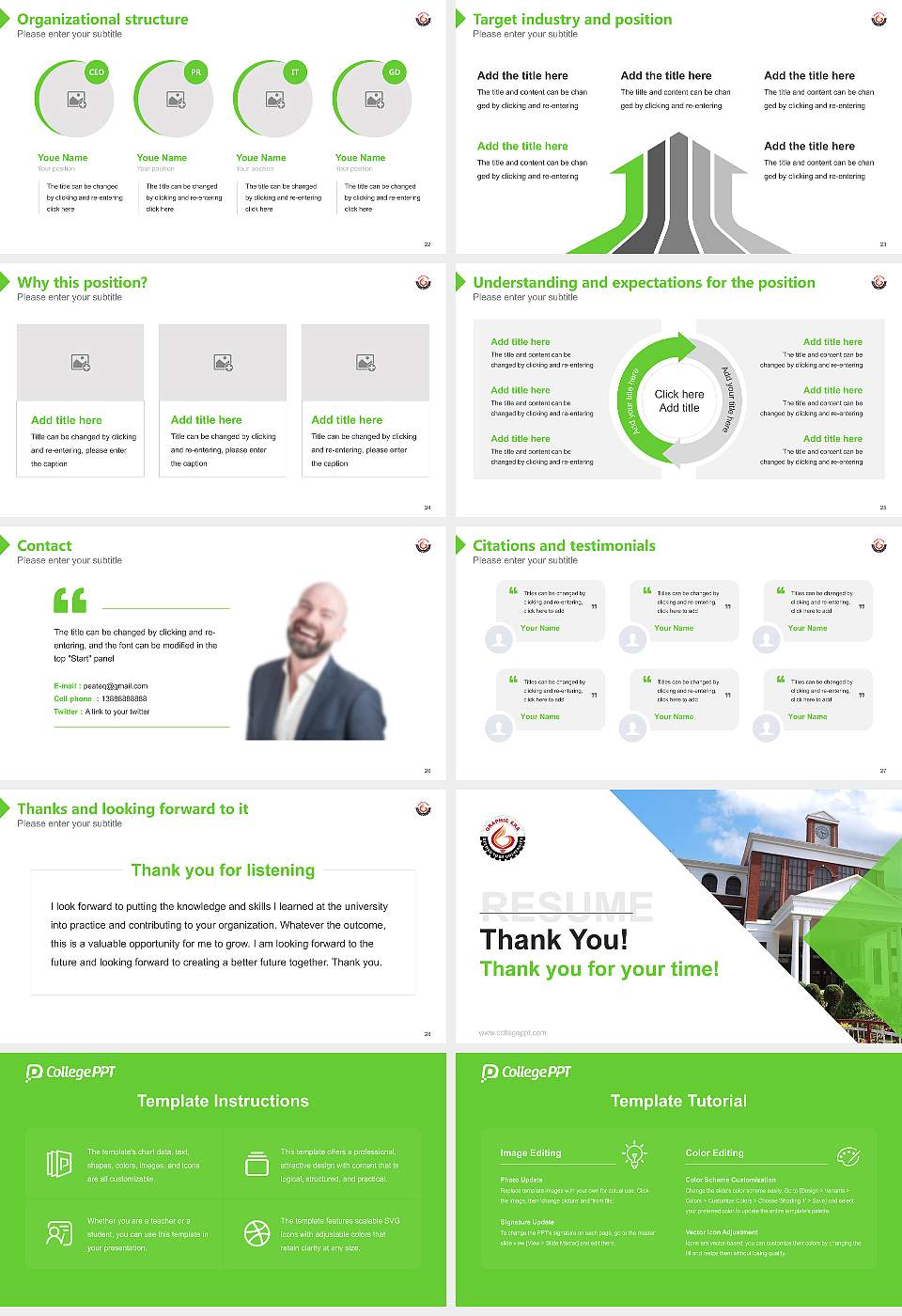 Graphic Era Resume PPT Template16:9 ratio PPT effect preview image4