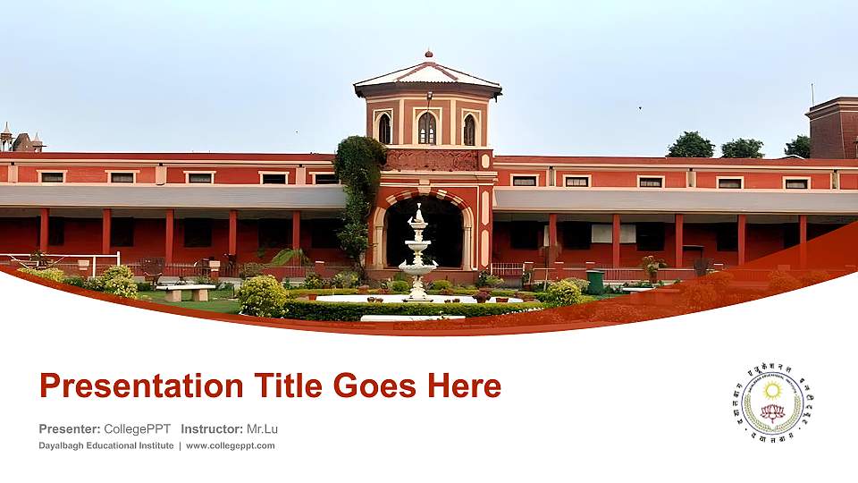 Dayalbagh Educational Institute Course/Courseware Creation PPT Template16:9 ratio PPT effect preview image