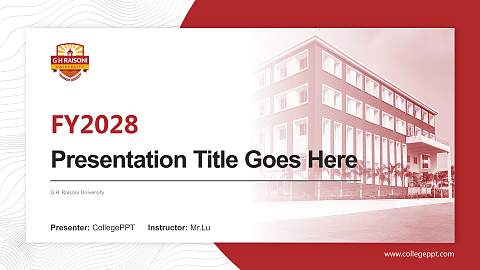 G.H. Raisoni University Academic Presentation/Research Findings Report PPT Template