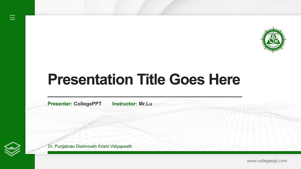 Dr. Punjabrao Deshmukh Krishi Vidyapeeth Thesis Proposal/Graduation Defense PPT Template16:9 ratio PPT effect preview image