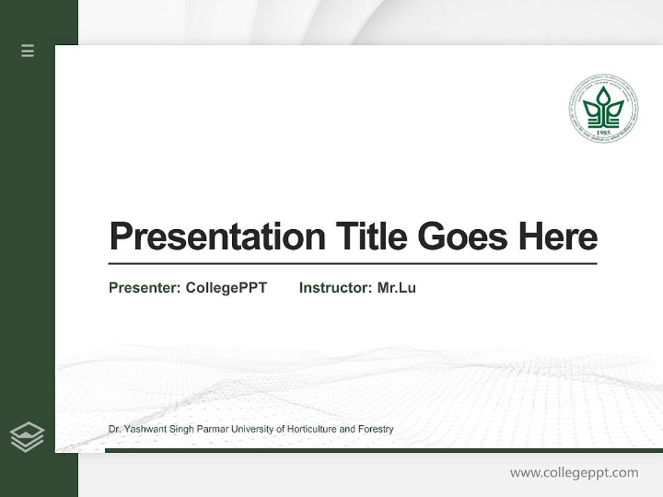 Dr. Yashwant Singh Parmar University of Horticulture and Forestry Thesis Proposal/Graduation Defense PPT Template4:3 ratio PPT effect preview image5