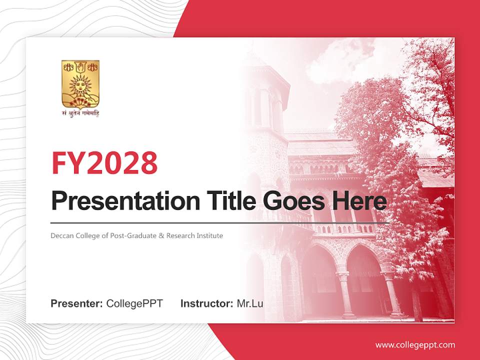 Deccan College of Post-Graduate & Research Institute Academic Presentation/Research Findings Report PPT Template4:3 ratio PPT effect preview image5