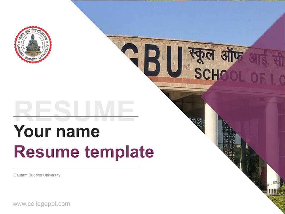 Gautam Buddha University Resume PPT Template4:3 ratio PPT effect preview image5