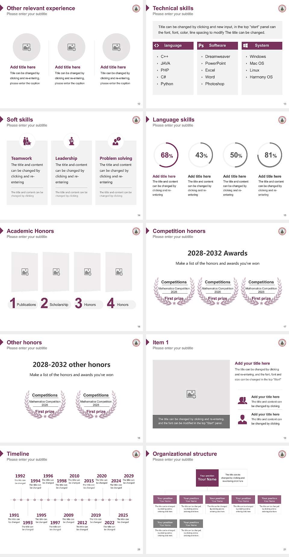 Gautam Buddha University Resume PPT Template4:3 ratio PPT effect preview image3