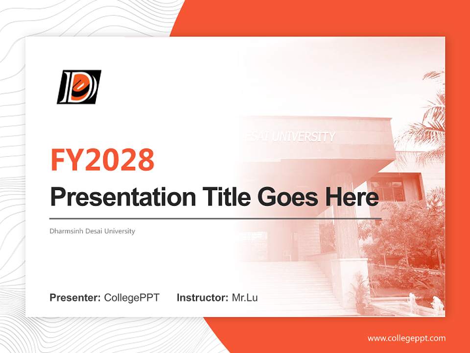 Dharmsinh Desai University Academic Presentation/Research Findings Report PPT Template4:3 ratio PPT effect preview image5