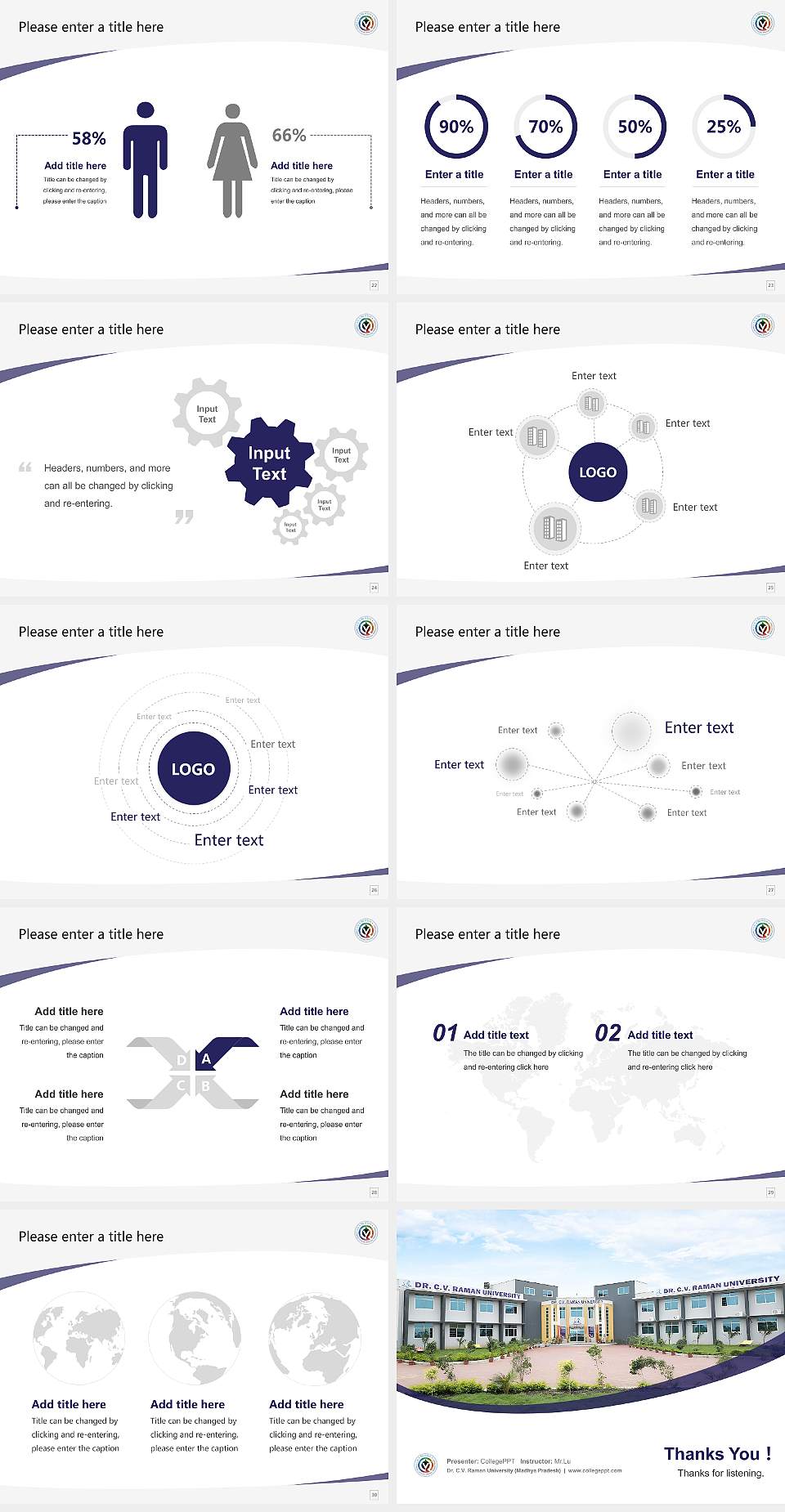 Dr. C.V. Raman University (Madhya Pradesh) Course/Courseware Creation PPT Template4:3 ratio PPT effect preview image4