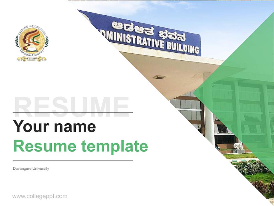 Davangere University Resume PPT Template4:3 ratio PPT effect preview image5