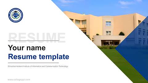Dhirubhai Ambani Institute of Information and Communication Technology Resume PPT Template