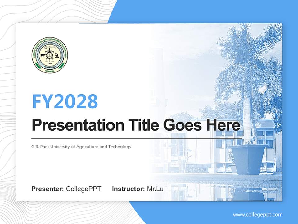 G.B. Pant University of Agriculture and Technology Academic Presentation/Research Findings Report PPT Template4:3 ratio PPT effect preview image5