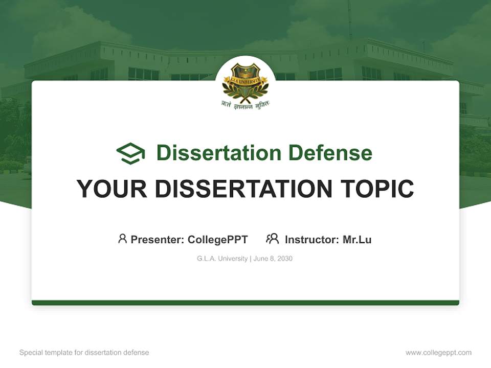 G.L.A. University Graduation Thesis Defense PPT Template4:3 ratio PPT effect preview image7