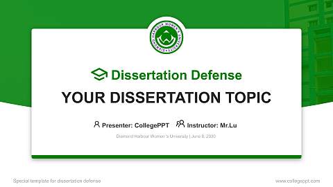 Diamond Harbour Women ‘s University Graduation Thesis Defense PPT Template