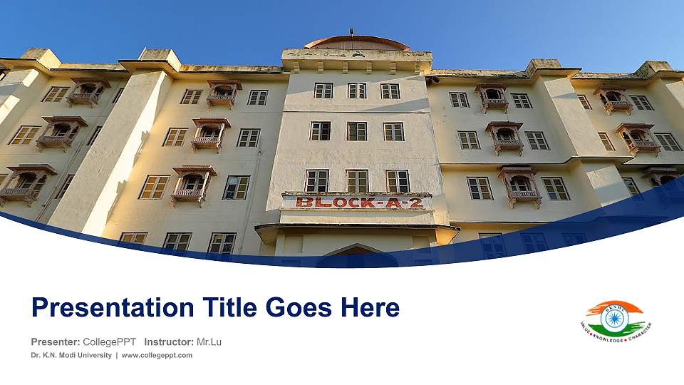 Dr. K.N. Modi University Course/Courseware Creation PPT Template16:9 ratio PPT effect preview image