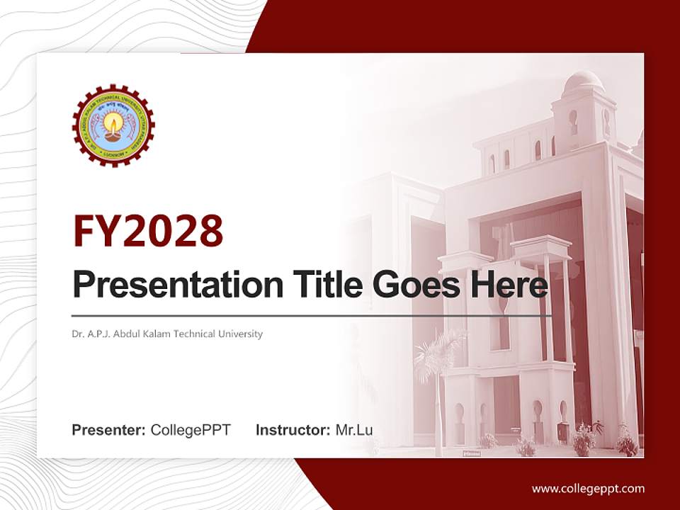 Dr. A.P.J. Abdul Kalam Technical University Academic Presentation/Research Findings Report PPT Template4:3 ratio PPT effect preview image5