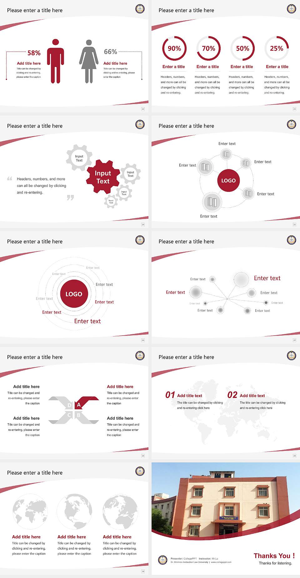 Dr. Bhimrao Ambedkar Law University Course/Courseware Creation PPT Template4:3 ratio PPT effect preview image4
