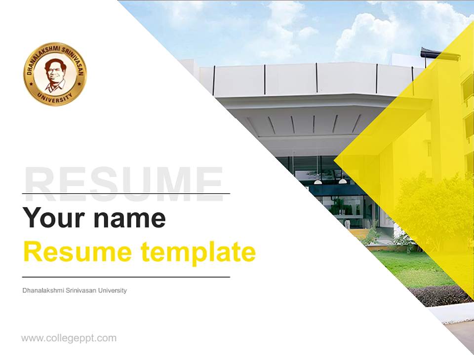 Dhanalakshmi Srinivasan University Resume PPT Template4:3 ratio PPT effect preview image5