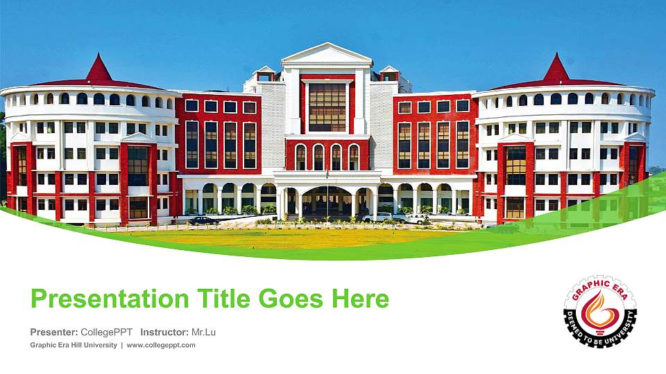 Graphic Era Hill University Course/Courseware Creation PPT Template16:9 ratio PPT effect preview image