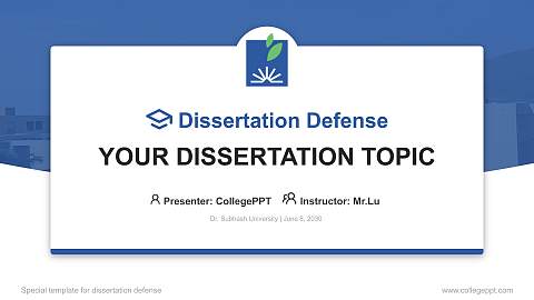 Dr. Subhash University Graduation Thesis Defense PPT Template