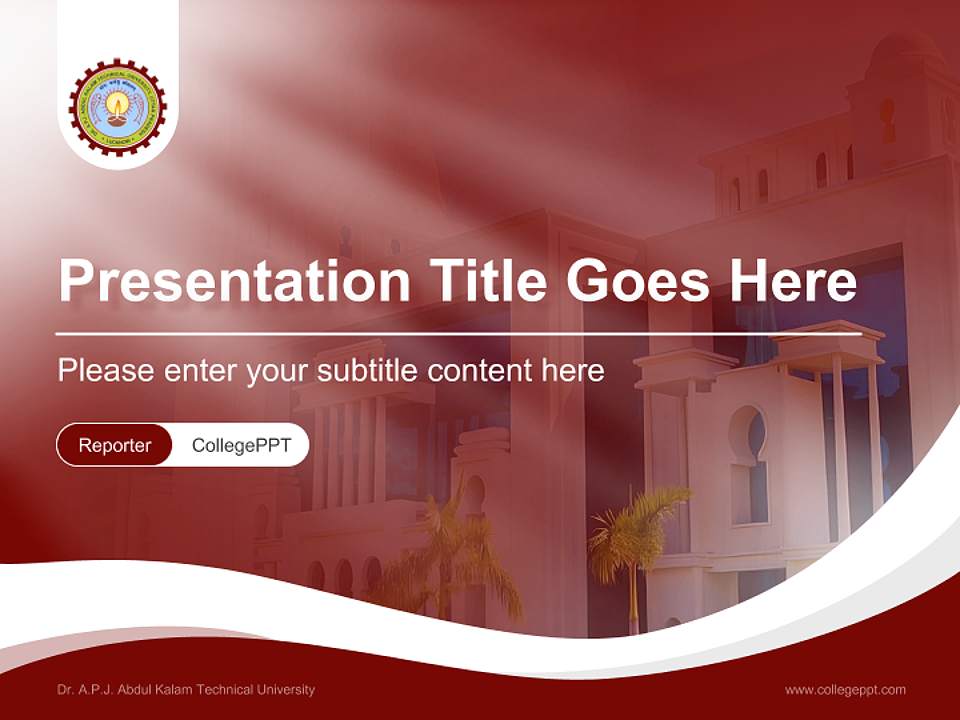 Dr. A.P.J. Abdul Kalam Technical University Lecture Sharing and Networking Event PPT Template4:3 ratio PPT effect preview image4