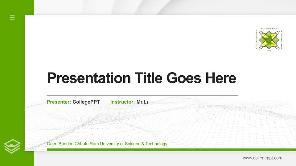 Deen Bandhu Chhotu Ram University of Science & Technology Thesis Proposal/Graduation Defense PPT Template16:9 ratio PPT effect preview image