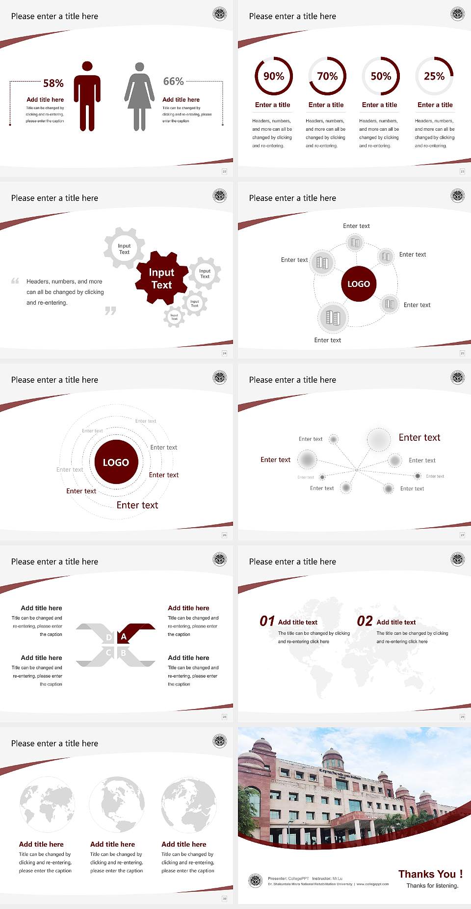 Dr. Shakuntala Misra National Rehabilitation University Course/Courseware Creation PPT Template4:3 ratio PPT effect preview image4