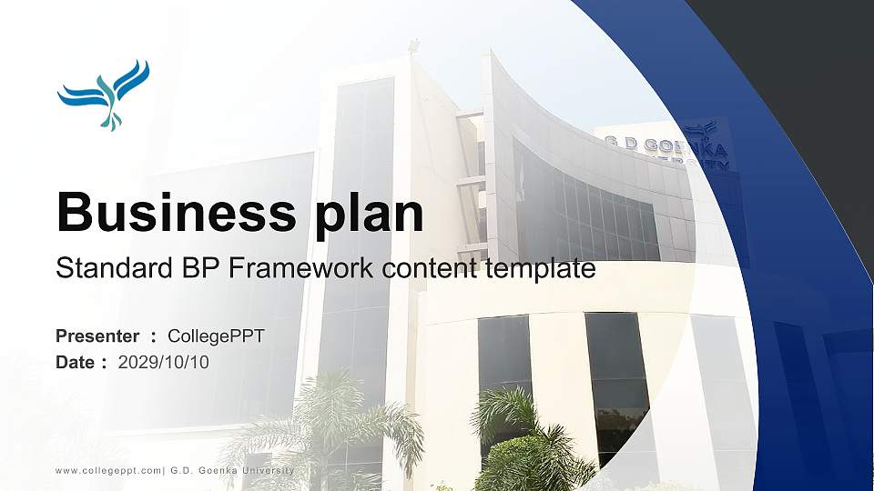 G.D. Goenka University Competition/Entrepreneurship Contest PPT Template16:9 ratio PPT effect preview image