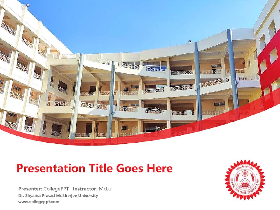 Dr. Shyama Prasad Mukherjee University Course/Courseware Creation PPT Template4:3 ratio PPT effect preview image5