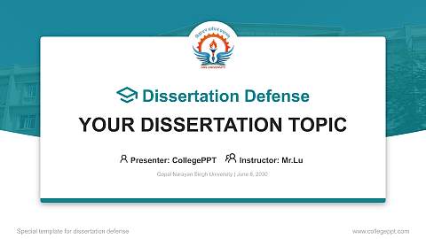 Gopal Narayan Singh University Graduation Thesis Defense PPT Template