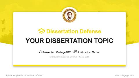 Dhanalakshmi Srinivasan University Graduation Thesis Defense PPT Template