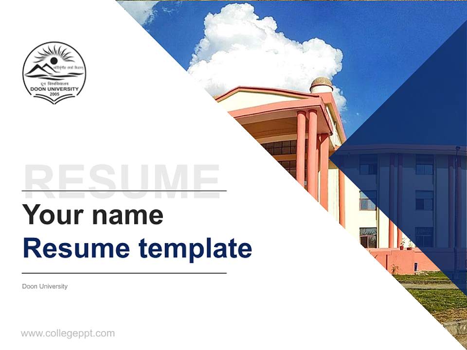 Doon University Resume PPT Template4:3 ratio PPT effect preview image5