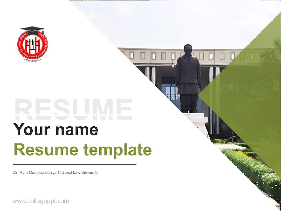 Dr. Ram Manohar Lohiya National Law University Resume PPT Template4:3 ratio PPT effect preview image5