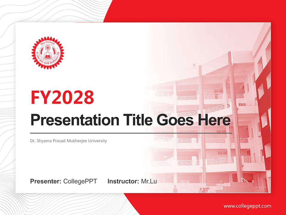 Dr. Shyama Prasad Mukherjee University Academic Presentation/Research Findings Report PPT Template4:3 ratio PPT effect preview image5
