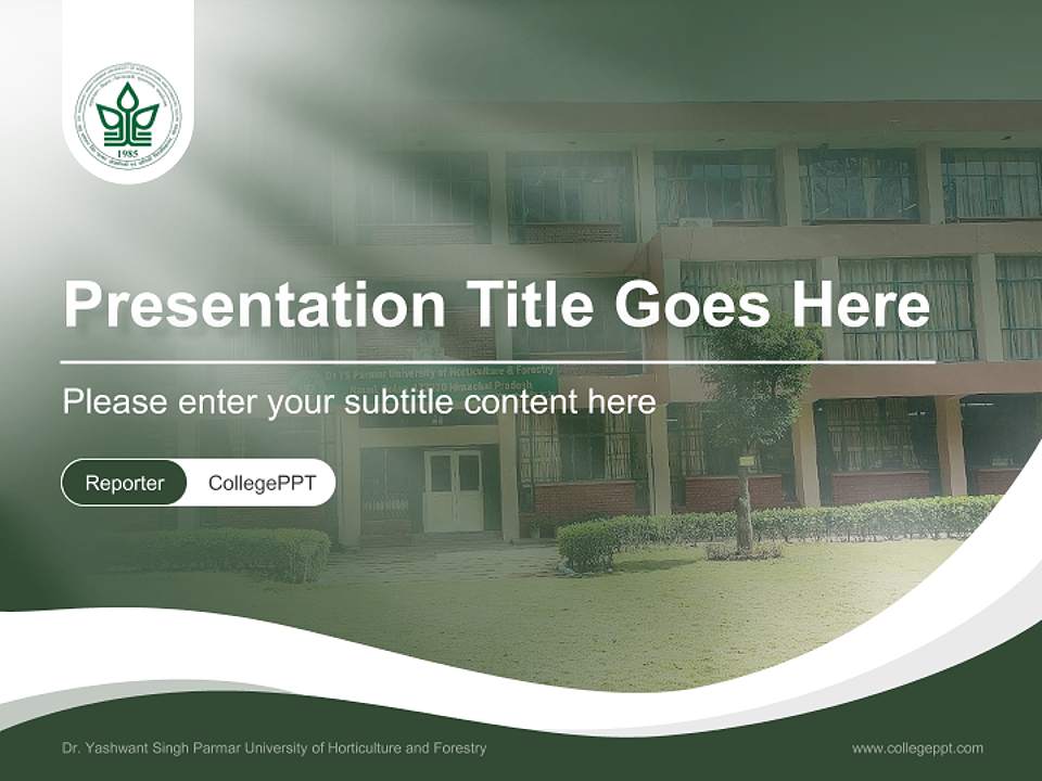 Dr. Yashwant Singh Parmar University of Horticulture and Forestry Lecture Sharing and Networking Event PPT Template4:3 ratio PPT effect preview image4
