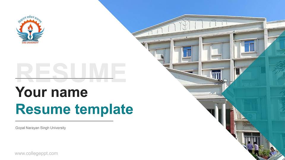 Gopal Narayan Singh University Resume PPT Template16:9 ratio PPT effect preview image