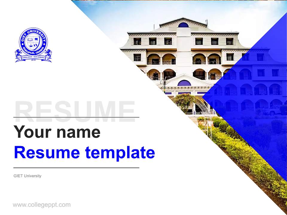 GIET University Resume PPT Template4:3 ratio PPT effect preview image5