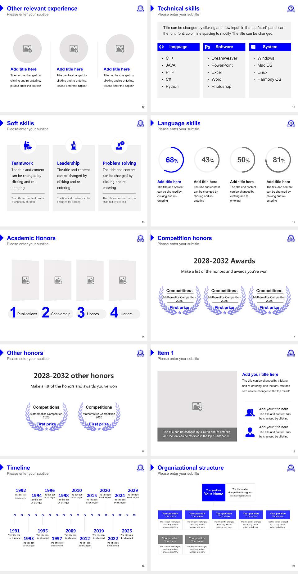 GIET University Resume PPT Template4:3 ratio PPT effect preview image3