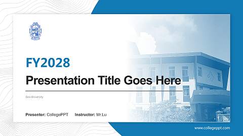 Goa University Academic Presentation/Research Findings Report PPT Template