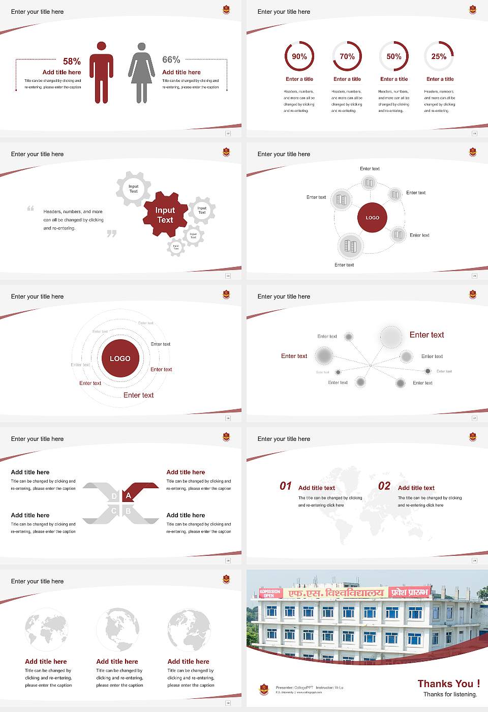 F.S. University Course/Courseware Creation PPT Template16:9 ratio PPT effect preview image4