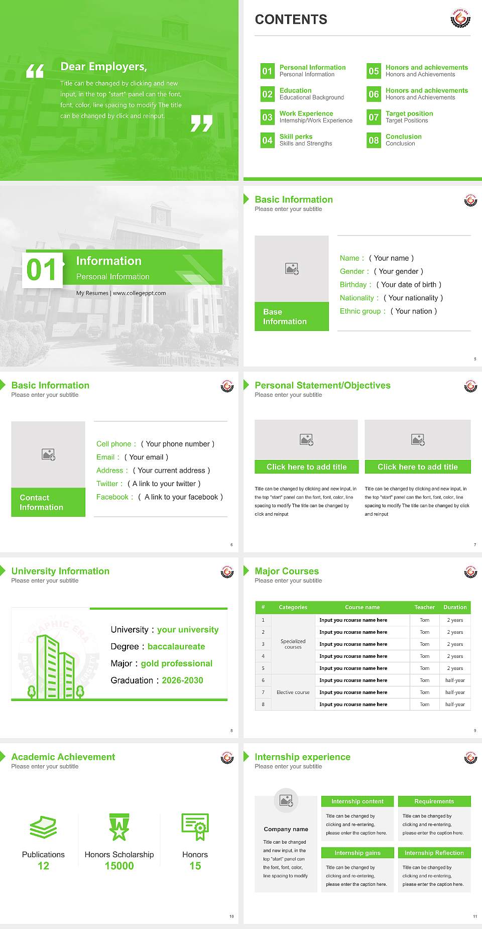 Graphic Era Resume PPT Template4:3 ratio PPT effect preview image2
