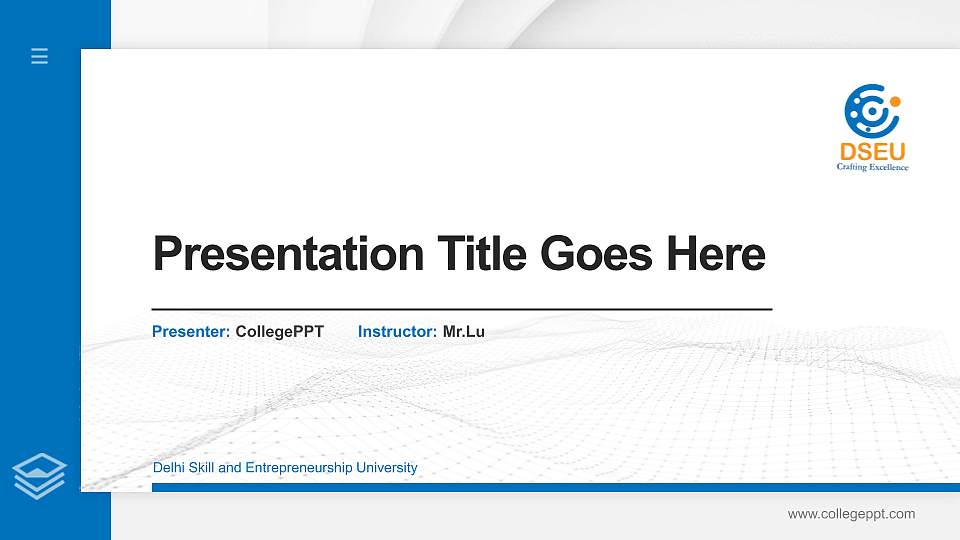 Delhi Skill and Entrepreneurship University Thesis Proposal/Graduation Defense PPT Template16:9 ratio PPT effect preview image