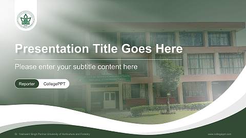 Dr. Yashwant Singh Parmar University of Horticulture and Forestry Lecture Sharing and Networking Event PPT Template