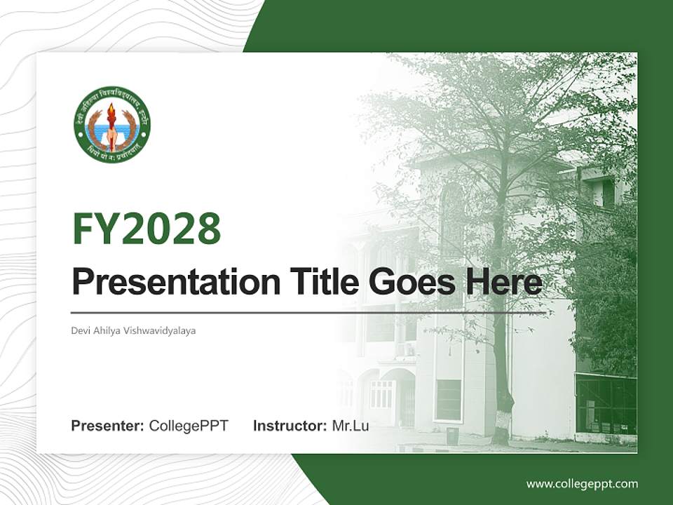 Devi Ahilya Vishwavidyalaya Academic Presentation/Research Findings Report PPT Template4:3 ratio PPT effect preview image5