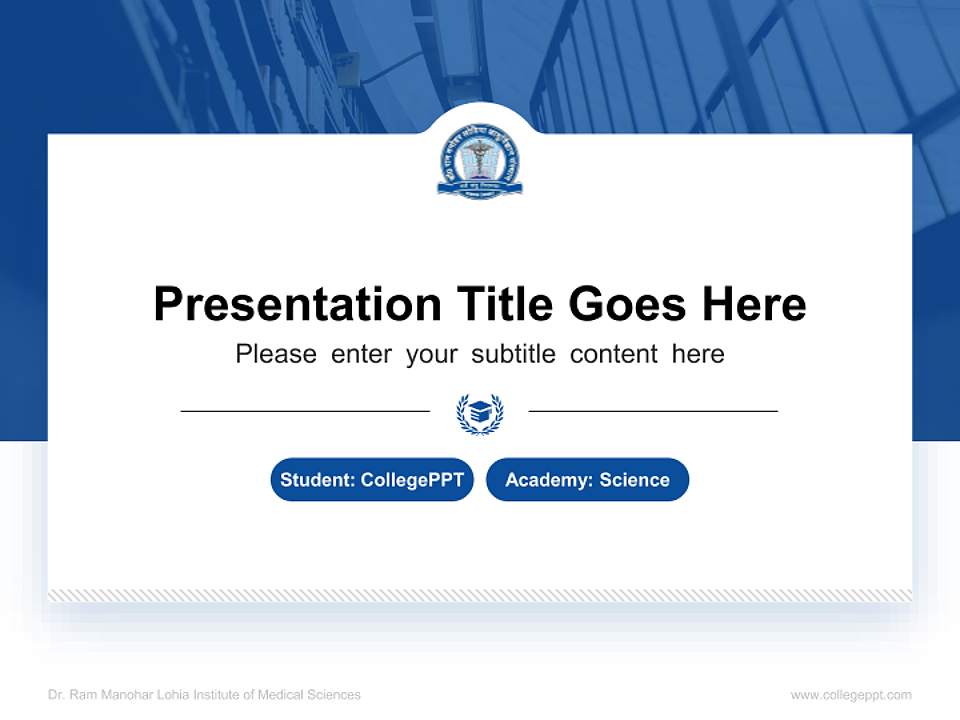 Dr. Ram Manohar Lohia Institute of Medical Sciences National Scholarship Defense PPT Template4:3 ratio PPT effect preview image4