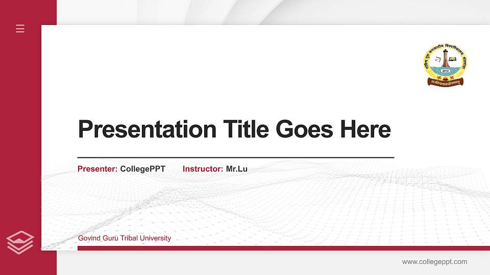 Govind Guru Tribal University Thesis Proposal/Graduation Defense PPT Template16:9 ratio PPT effect preview image1