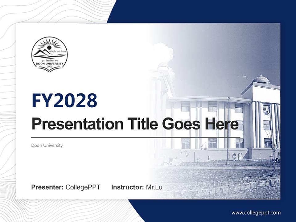 Doon University Academic Presentation/Research Findings Report PPT Template4:3 ratio PPT effect preview image5