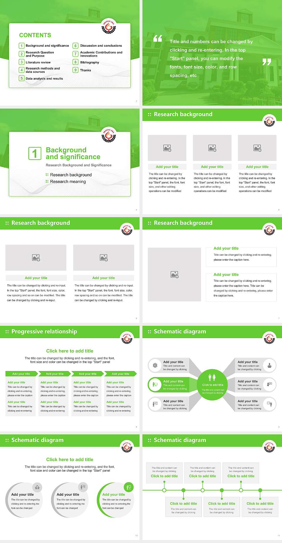Graphic Era Graduation Thesis Defense PPT Template4:3 ratio PPT effect preview image2